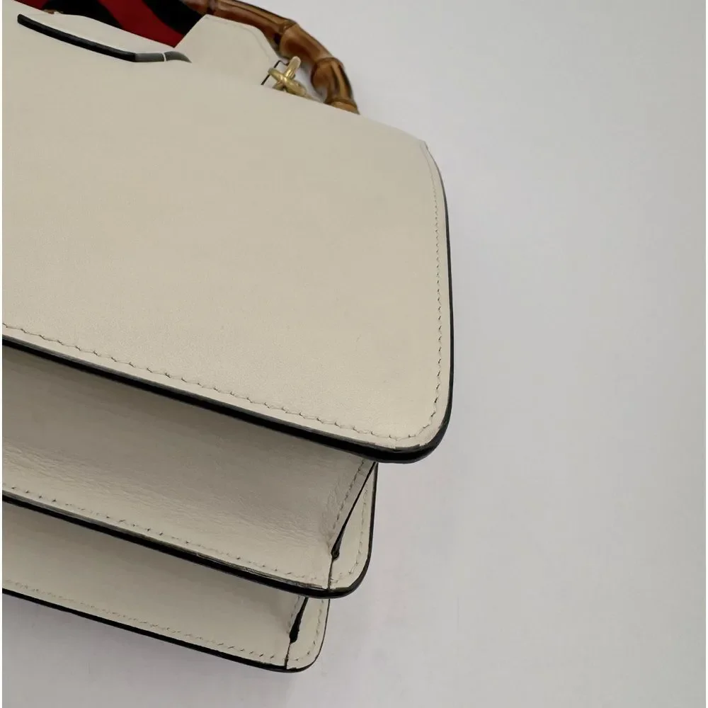 Auth Gucci Dionysus Bamboo Top Handle Red White Blue Leather Satchel Preloved